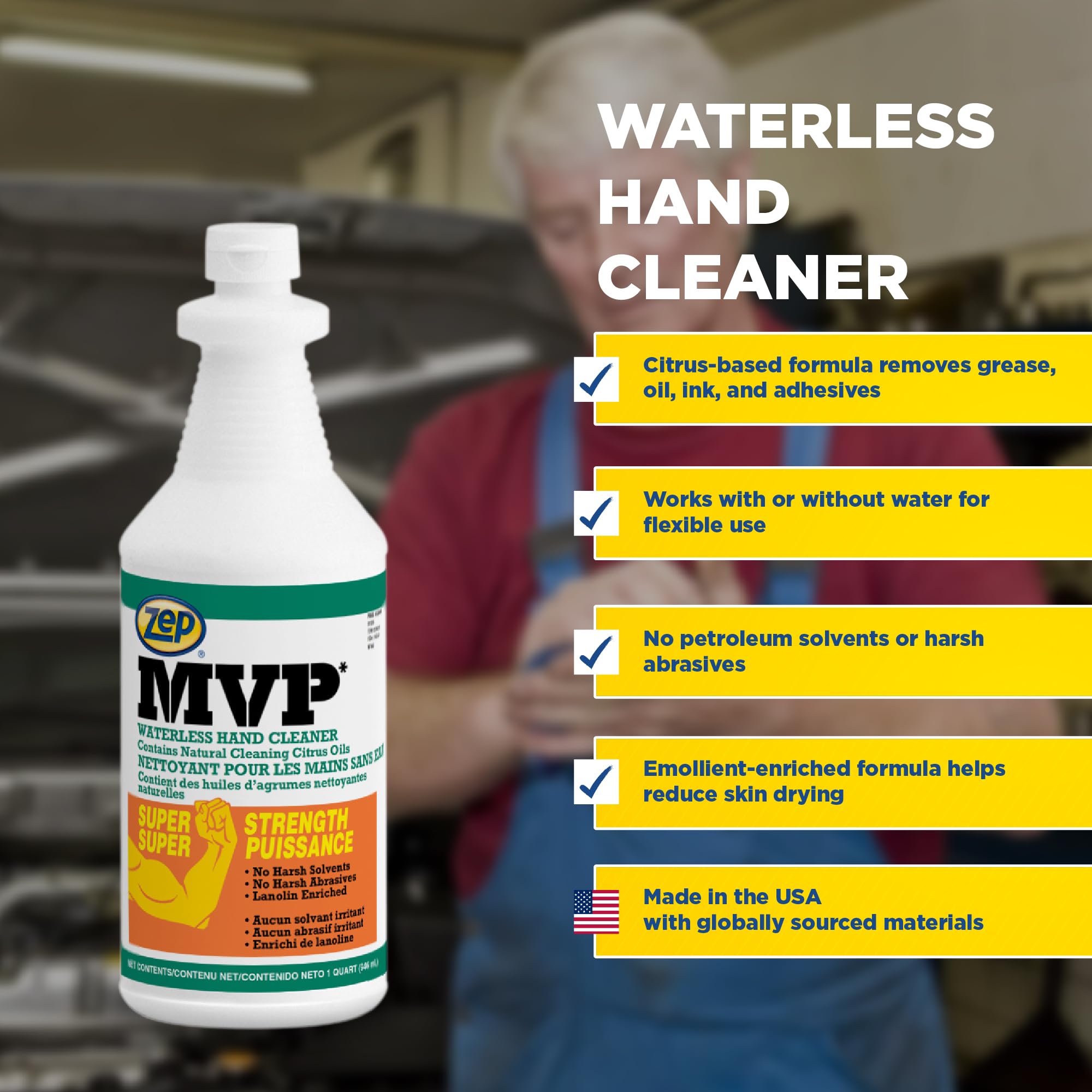 Amazon.com: Zep MVP Waterless Hand Cleaner - 1 Quart (Case Of 12