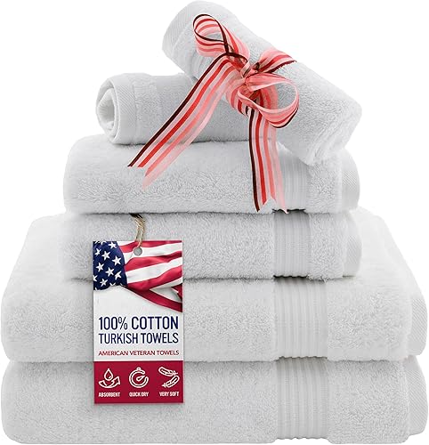 Vista 56 de American Veteran Towel, Juego de 4 toallas de mano para baño, juego de toallas de mano turcas 100% algodón, toallas de mano suaves, toallas de mano