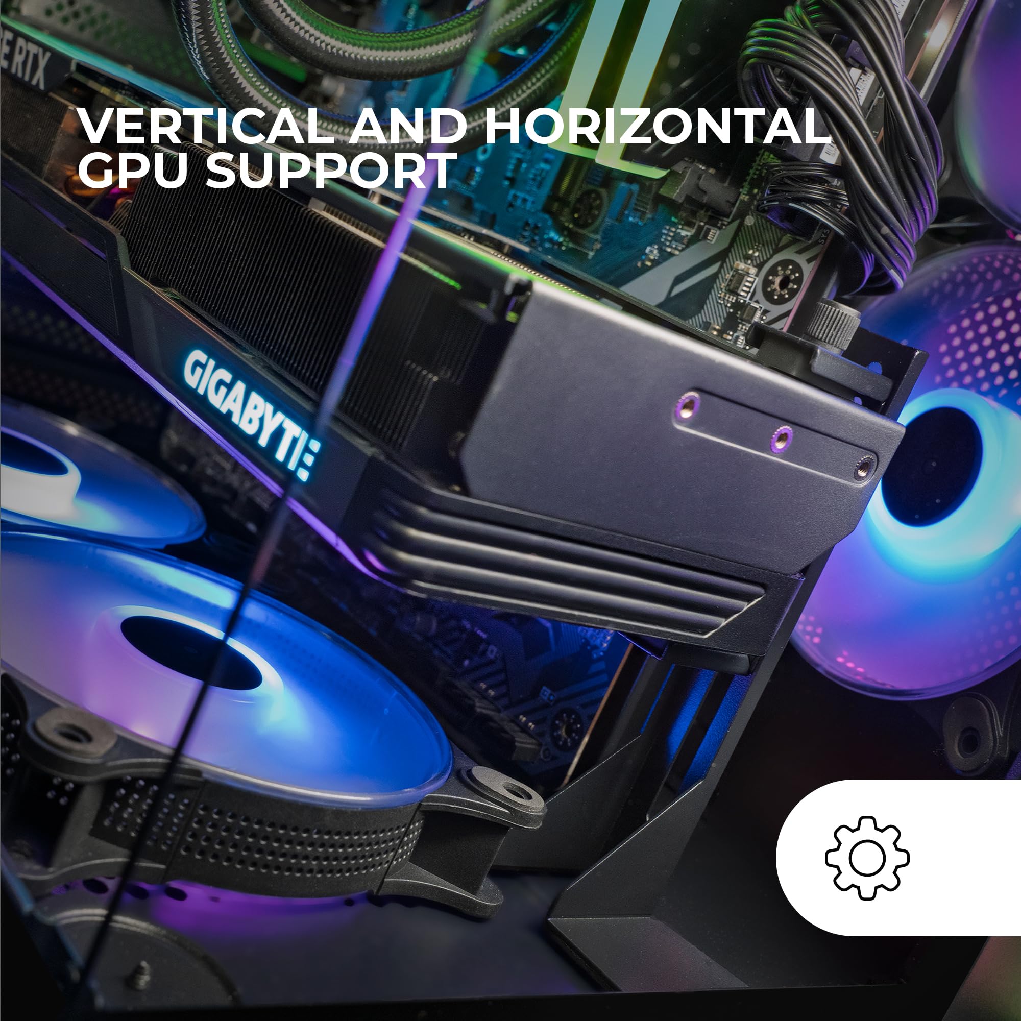 Mars Gaming MCA-GCBPRO, Supporto per Scheda Grafica, Supporto Verticale e Orizzontale GPU, Base Magnetica Antiscivolo, Struttura in Acciaio Resistente, Morsetto Regolabile Universale, Nero