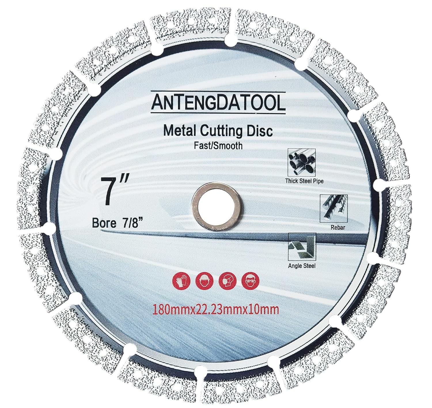 7 Inch Metal Cutting Diamond Blade, 180mm Cut Off Wheel 7/8"-5/8" Arbor for Cast Iron Rebar Carbide Stainless Steel(Not for Soft Metal)