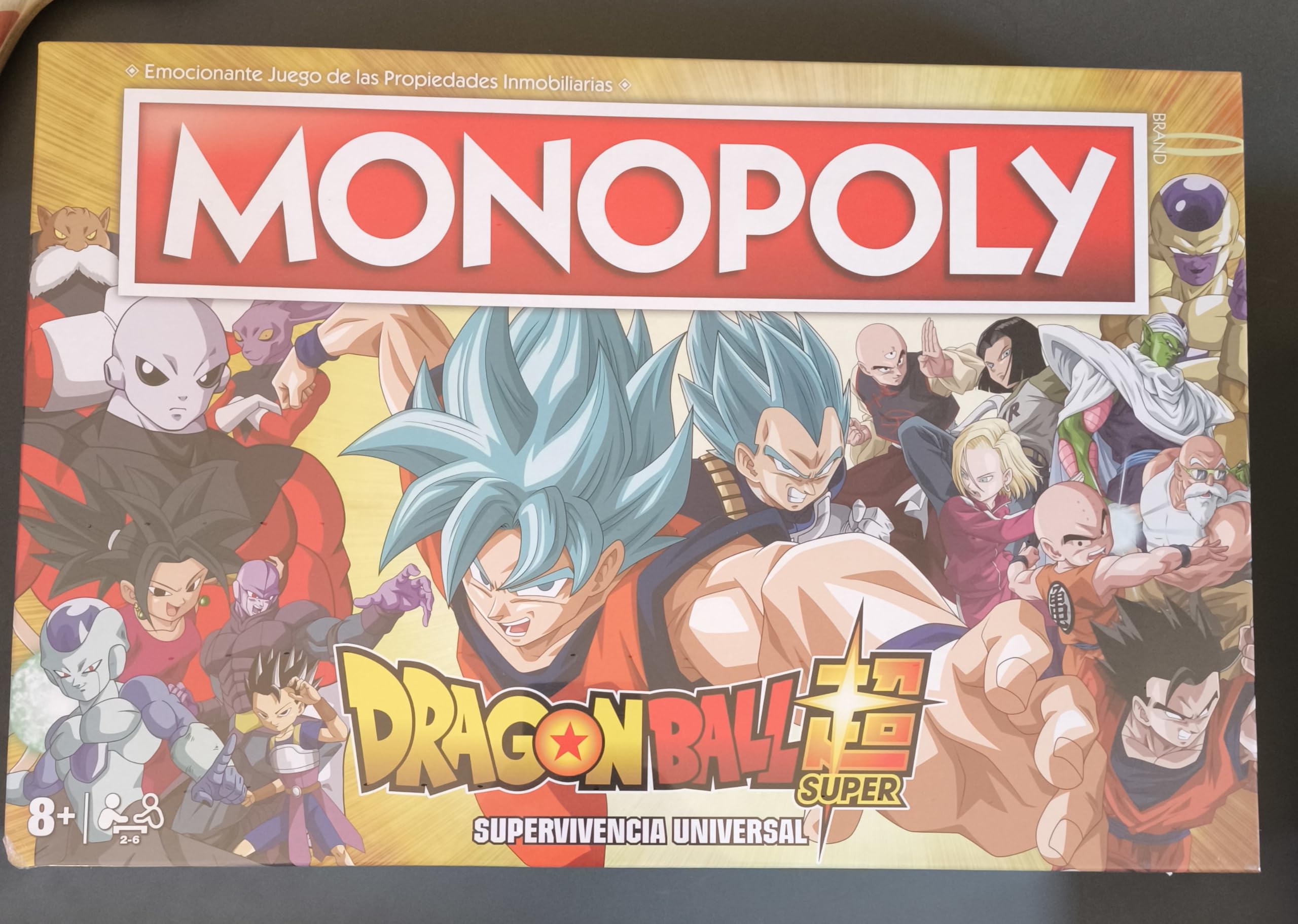 WINNING MOVES Monopoly Dragon Ball Super - Gioco da tavolo delle proprietà immobiliari, versione in spagnolo (lingua italiana non garantita)