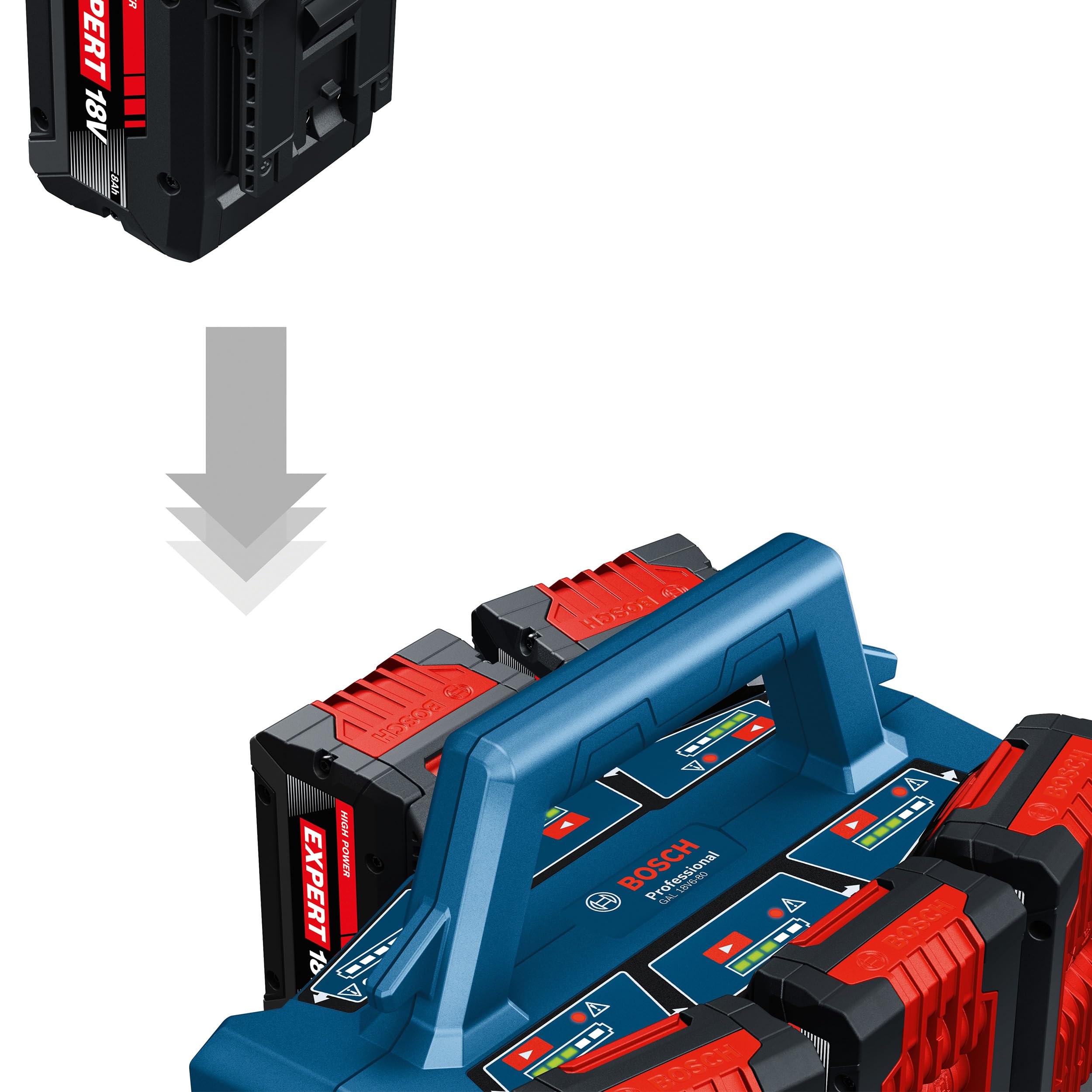Bosch Professional 18V System Multi-Ladegerät GAL 18V6-80 (inkl. Akkuladestrom: 8A, ohne Akku)