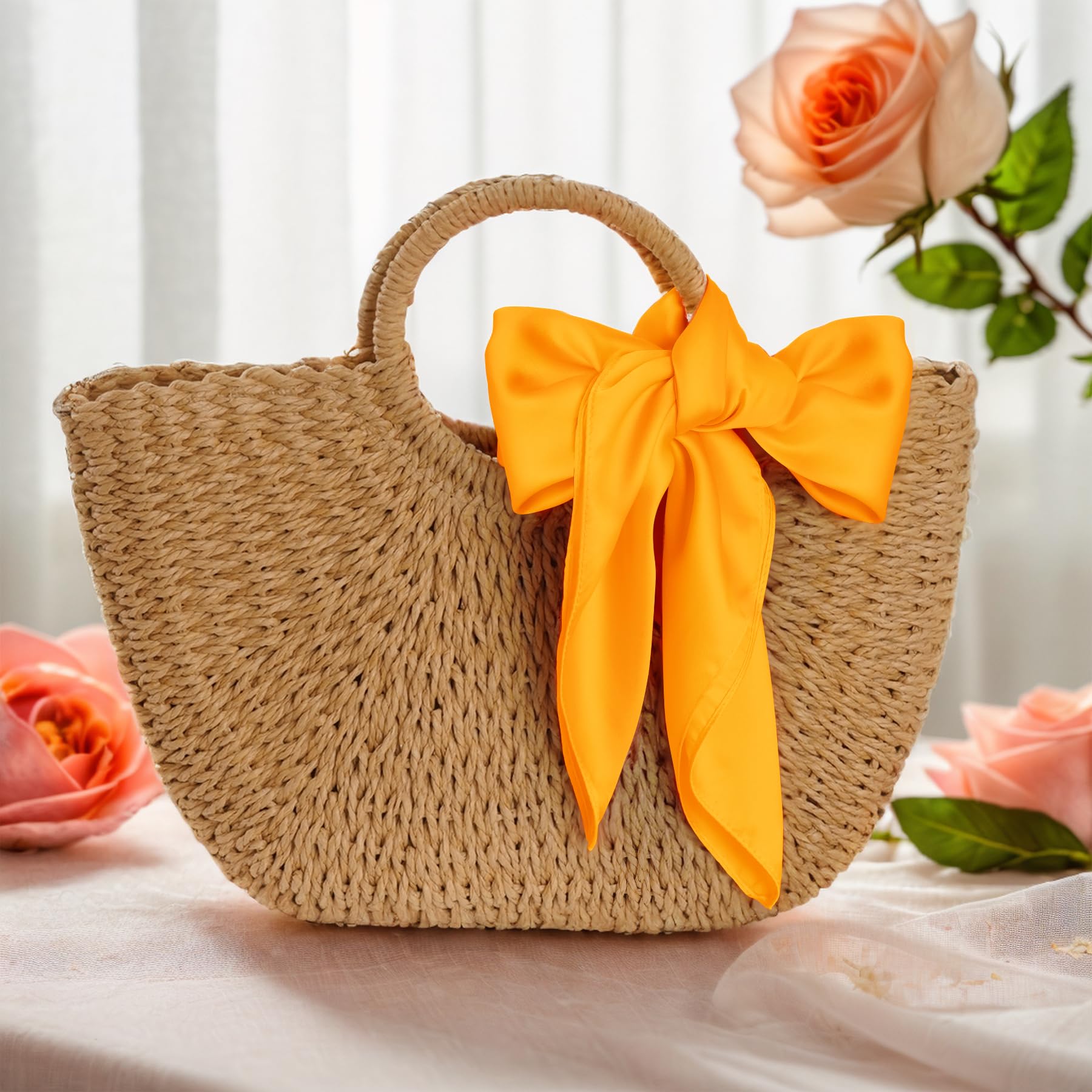 Pistha Satin Scarf Square Scarf Neck Hair Scarf Handkerchief Bandanas for Women Men Girls Boys Costume Accessory 27.5 inch