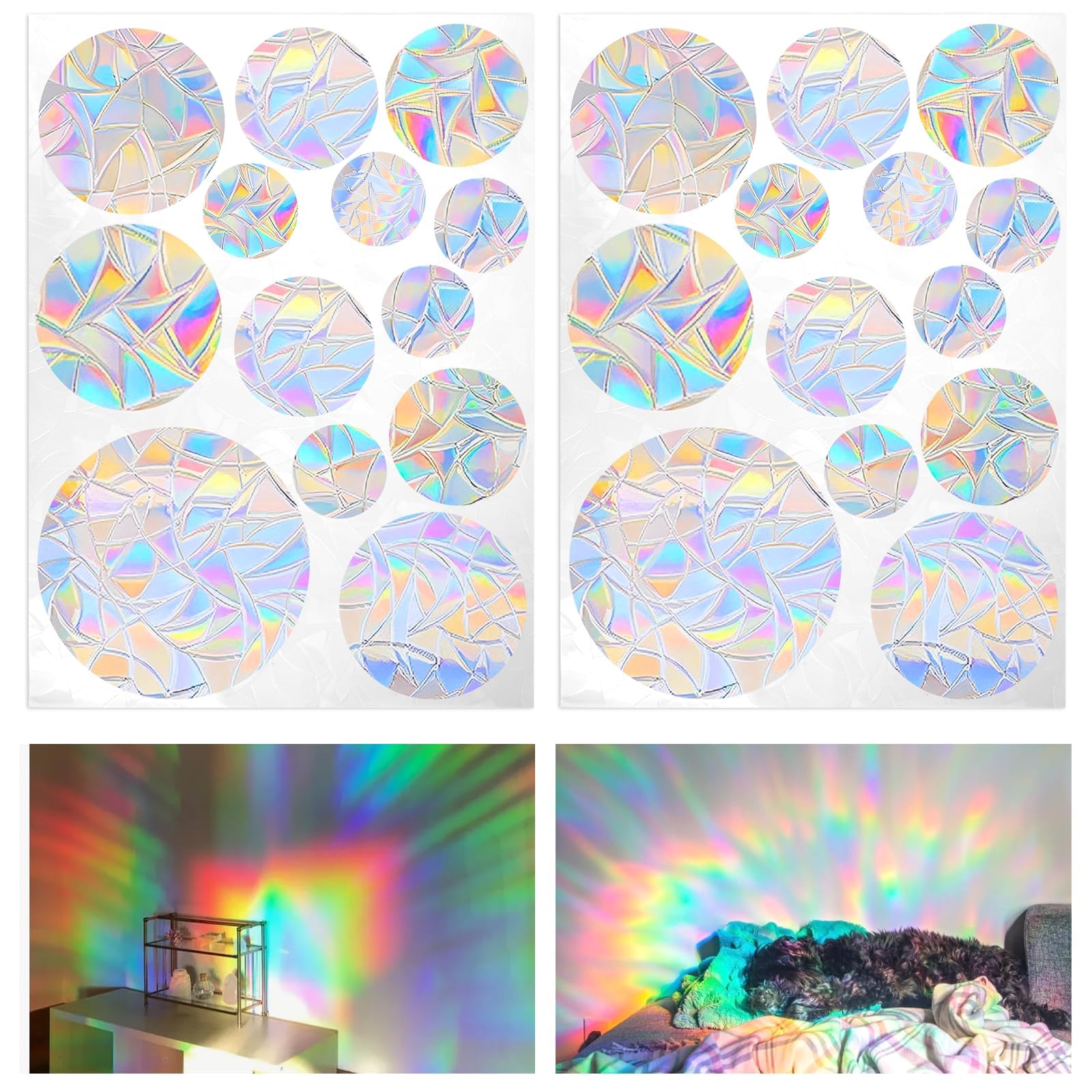 26 Pieces Window Stickers for Glass Rainbow Window Film 30 x 22 cm