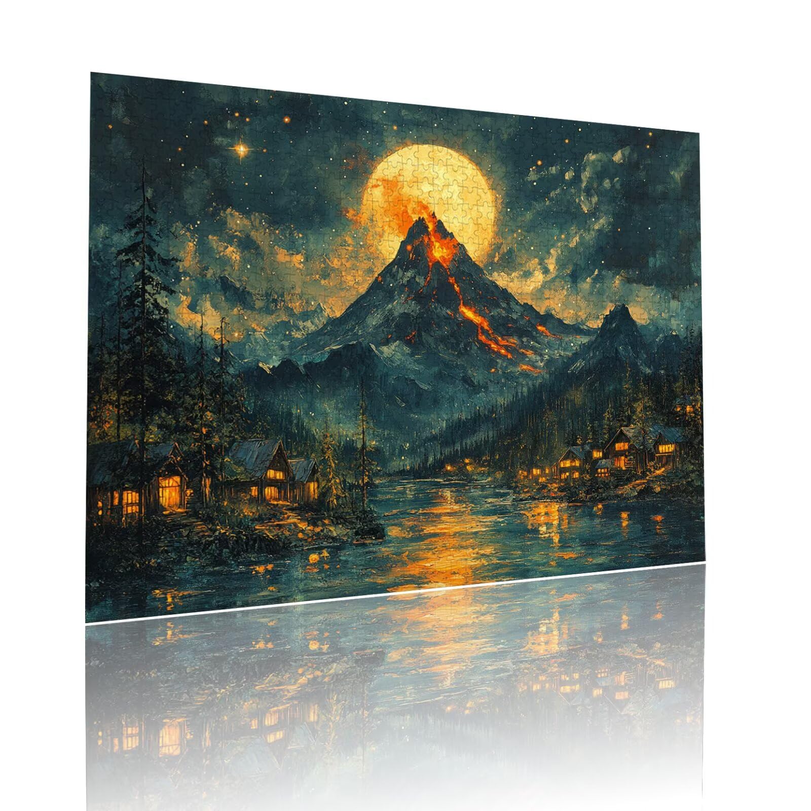 Vulkan Puzzle für Erwachsene Kinder Anspruchsvoll 5000 Teile Impossible Klassische Puzzles Schwer Sternenhimmel ab 8 9 10 Jahre für Mädchen Jungen Jigsaw Kunst Educa, für Geschenke 105x156cm t-369