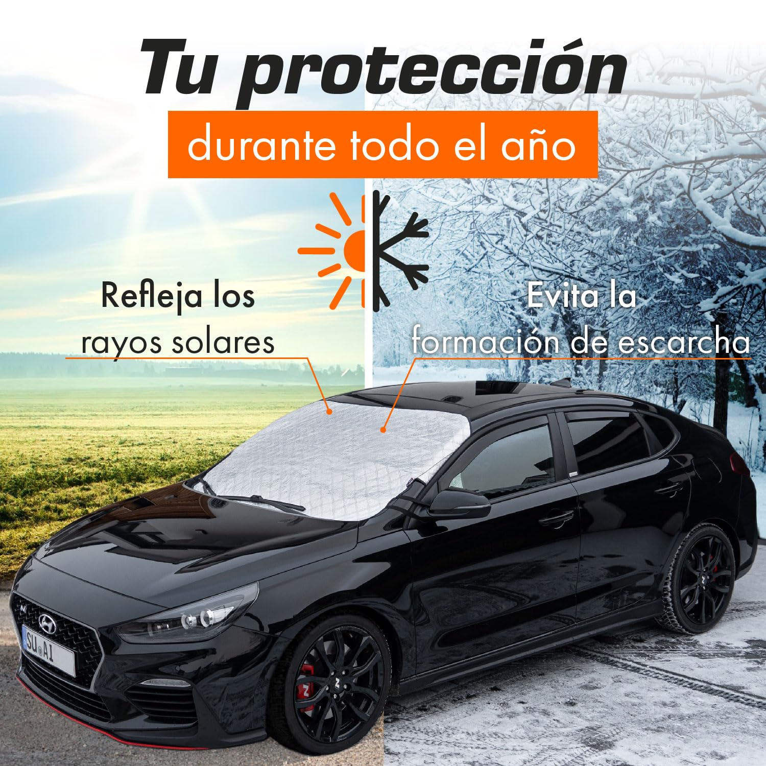Upgrade4cars Protector Parabrisas Coche | Cubre Exterior para Sol