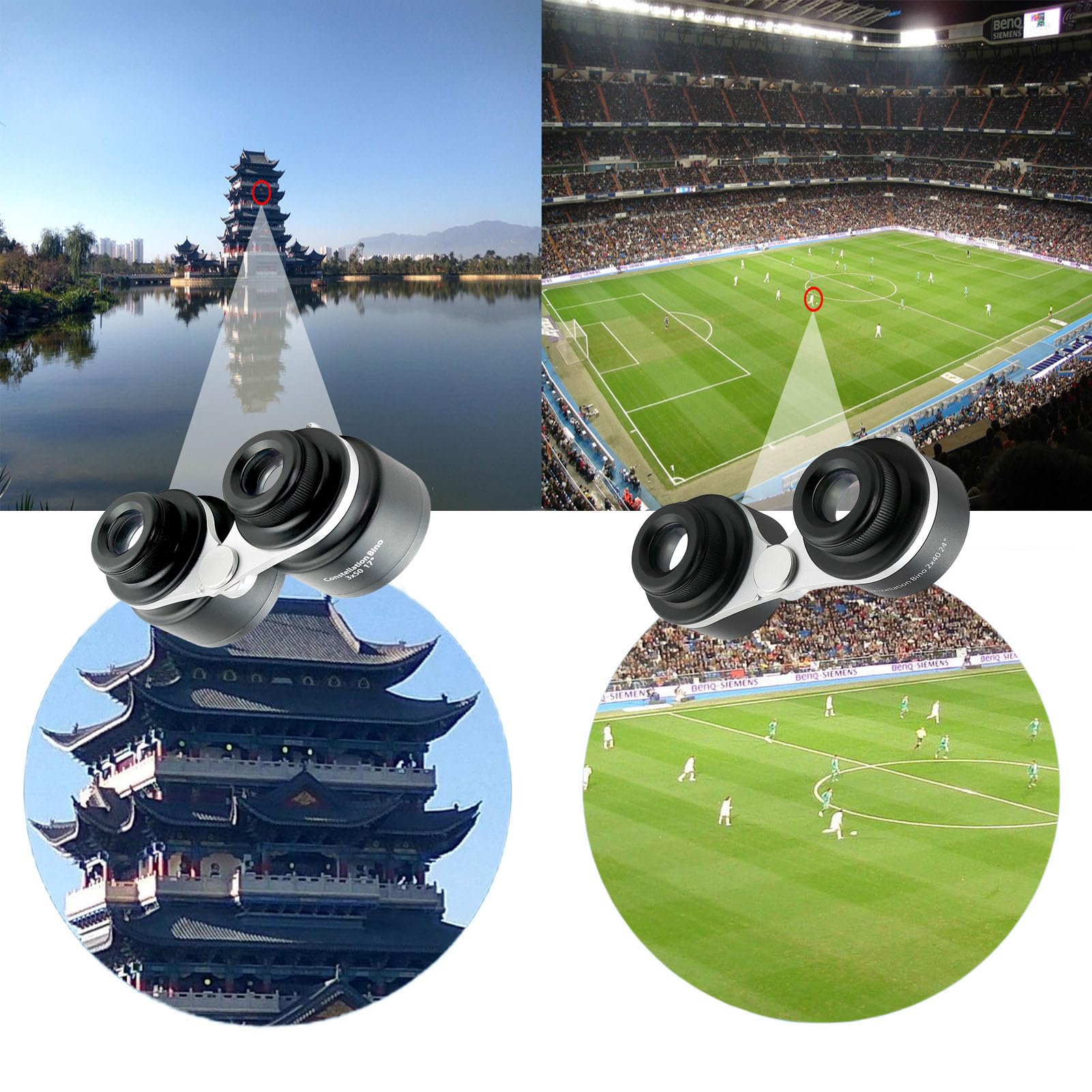 Tragbares Mini-Fernglas 3x50, Fernglas FüR Erwachsene, Faltbares Fernglas, Handfernglas, Hd-Fernglas, FüR FußBallspiele, Opernkonzerte, Wanderungen