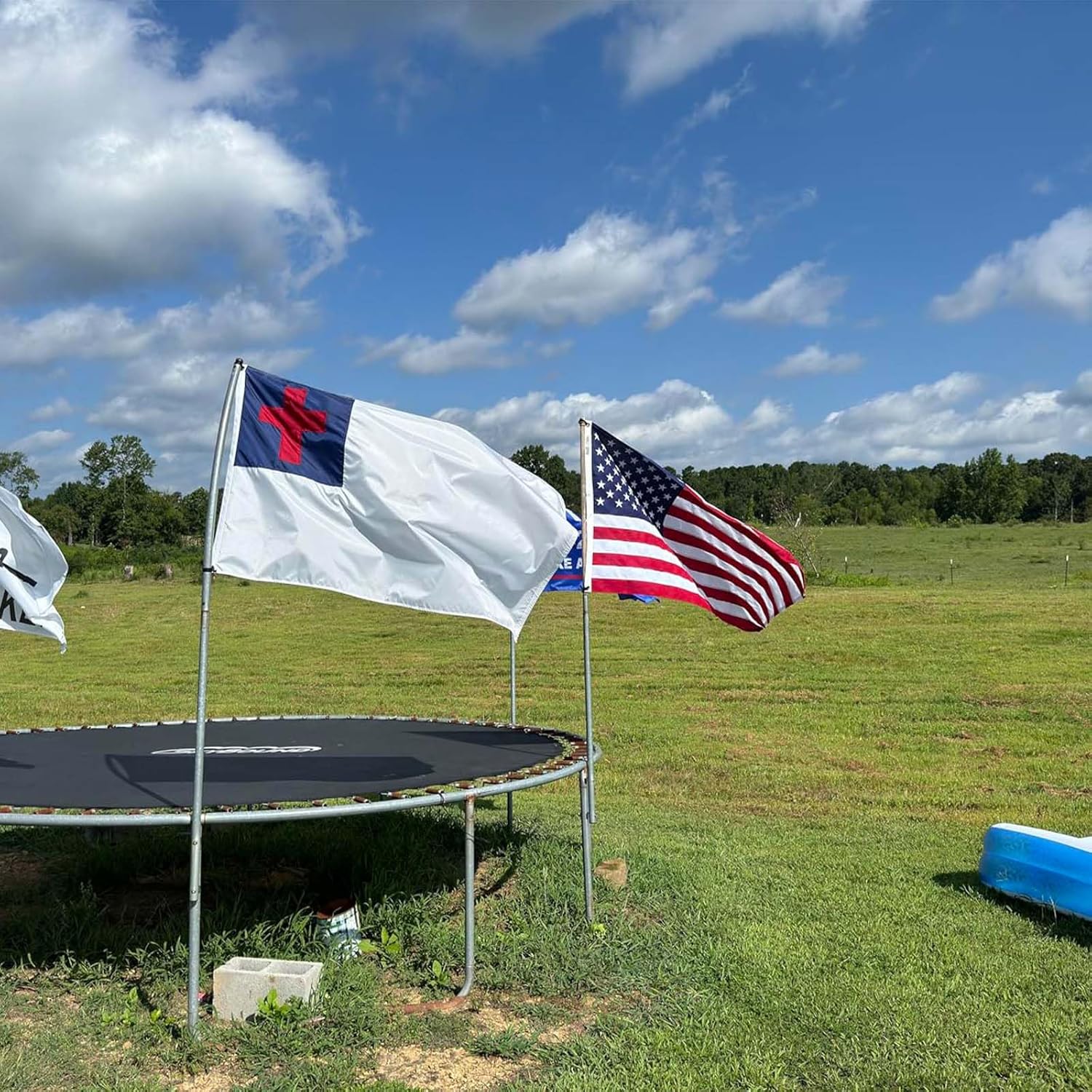 AMZFLAG Christian Flag 3x5 ft for Outside Heavy Duty Polyester Christian Flags Embroidered Cross Jesus Christ Church Flag with 2 Brass Grommets Outdoor Indoor - Image 5