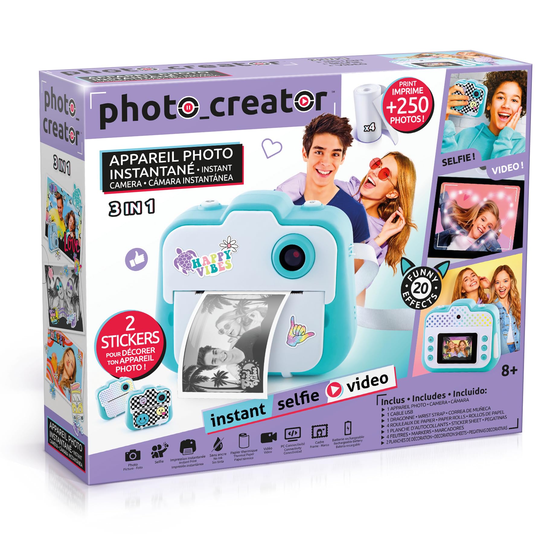 Canl Toys - Instant Print Photo Creator Camera - Photo, Selfie & Video - CLK001