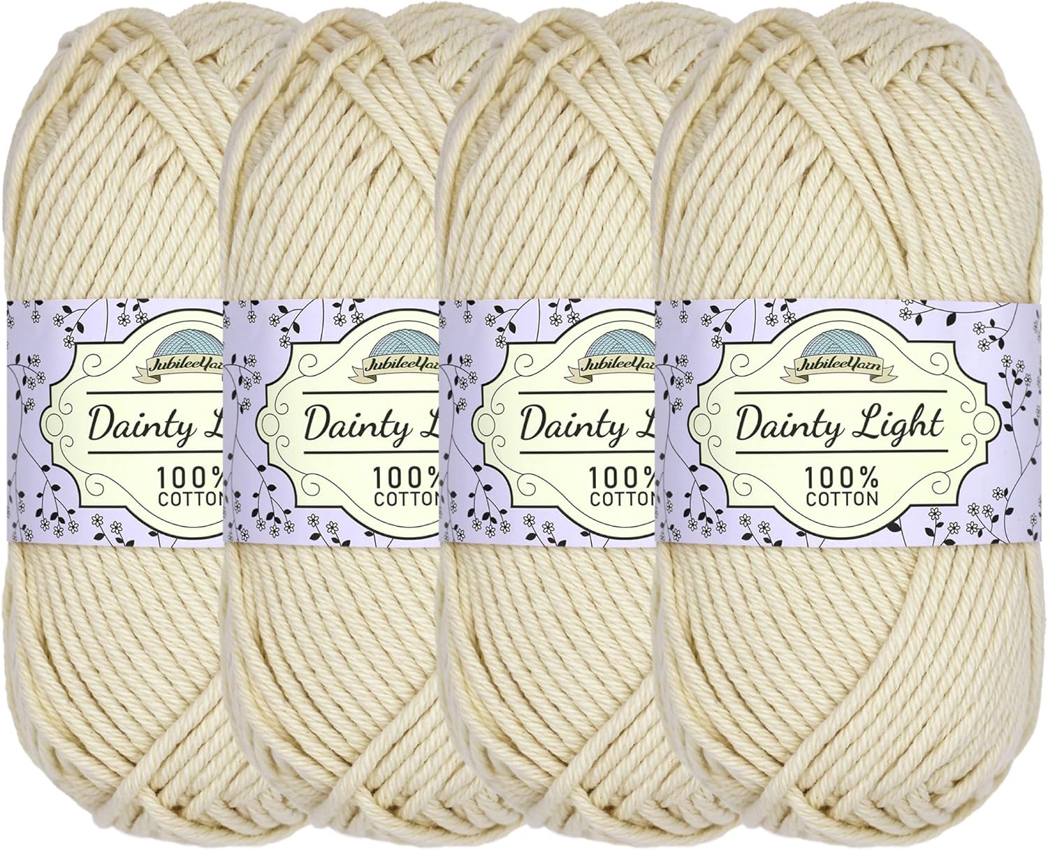 JubileeYarn Dainty Light Yarn - 100g/Skein Worsted Cotton - Milkyway - 4 Skeins