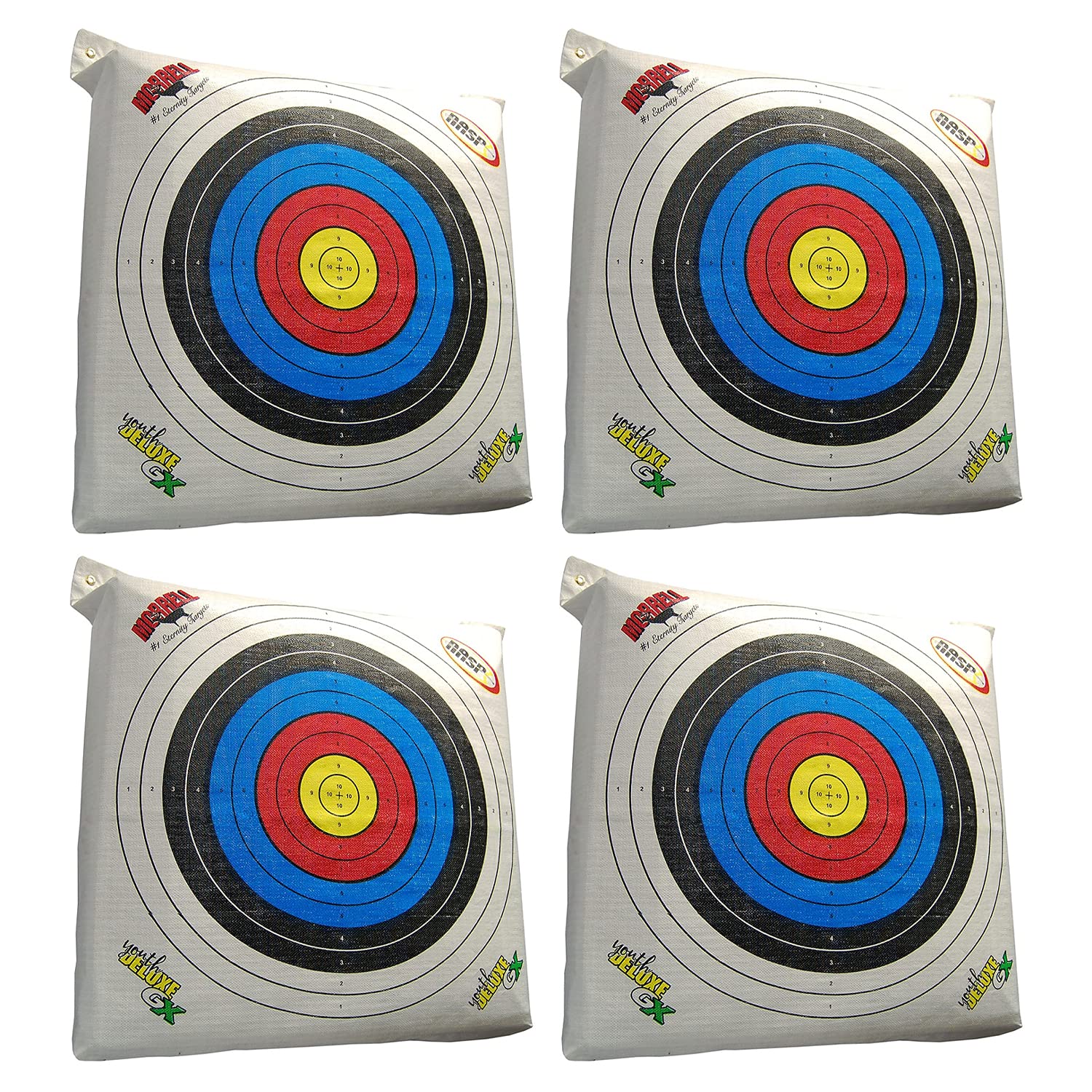 Morrell 4-Pack Youth Deluxe GX Field Point Archery Bag – for 50-Pound Bows and Below, Weatherproof Design with 80 cm Target Face, Easy Arrow Removal, NASP Practice Ready