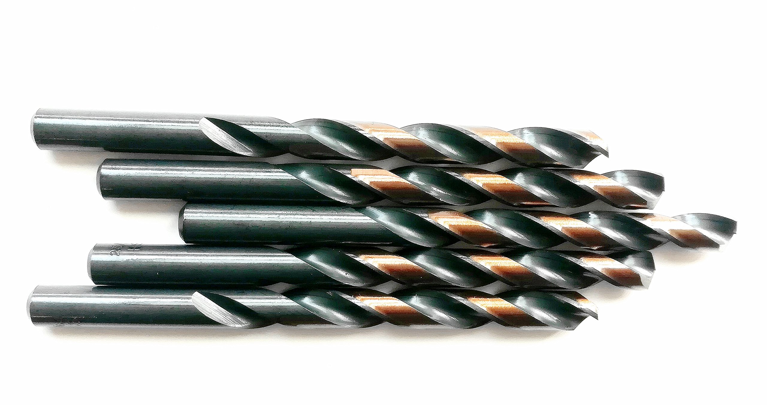 5PCS,13/32", Black and Gold Coated Twist Drill Bits