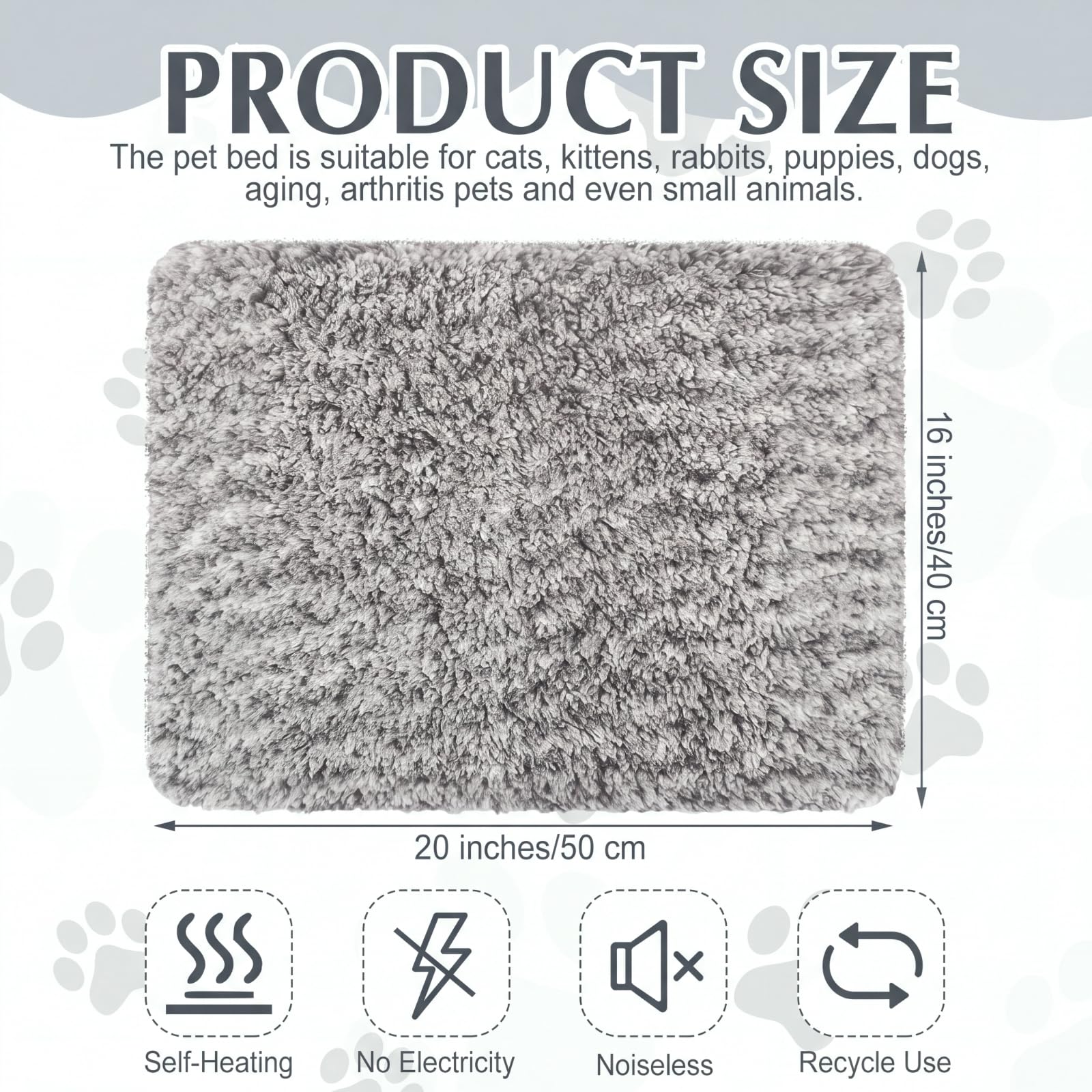 Drydiet Selbstwärmende Katzenunterlagen, selbstheizende Katzenmatte, waschbar, heimellose Hunde, Thermo-Pads, Hundehütten-Pad, reflektiert Körperwärme, warme Kistenbettmatte für drinnen und draußen
