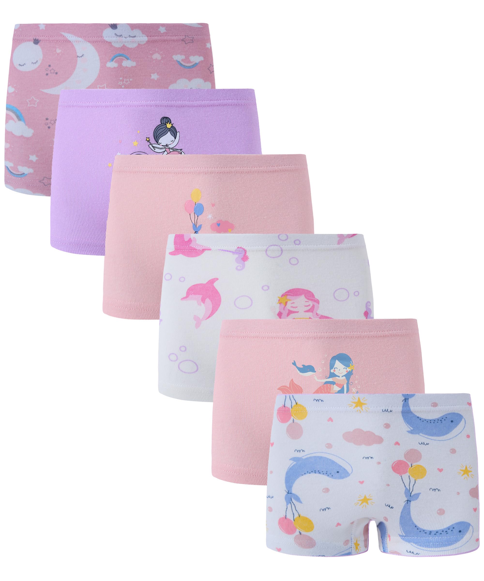 Boboking Girls'Soft Cotton Boyshort Underwear Little Kids Panties