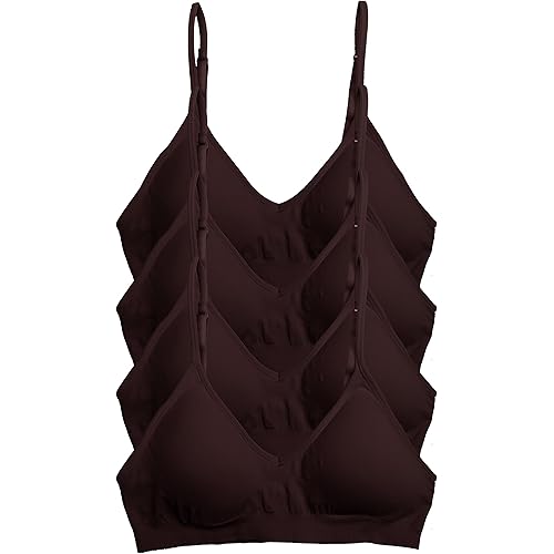 Caramel Cantina 4 Pack V Neck Padded Bralette Adjustable Straps