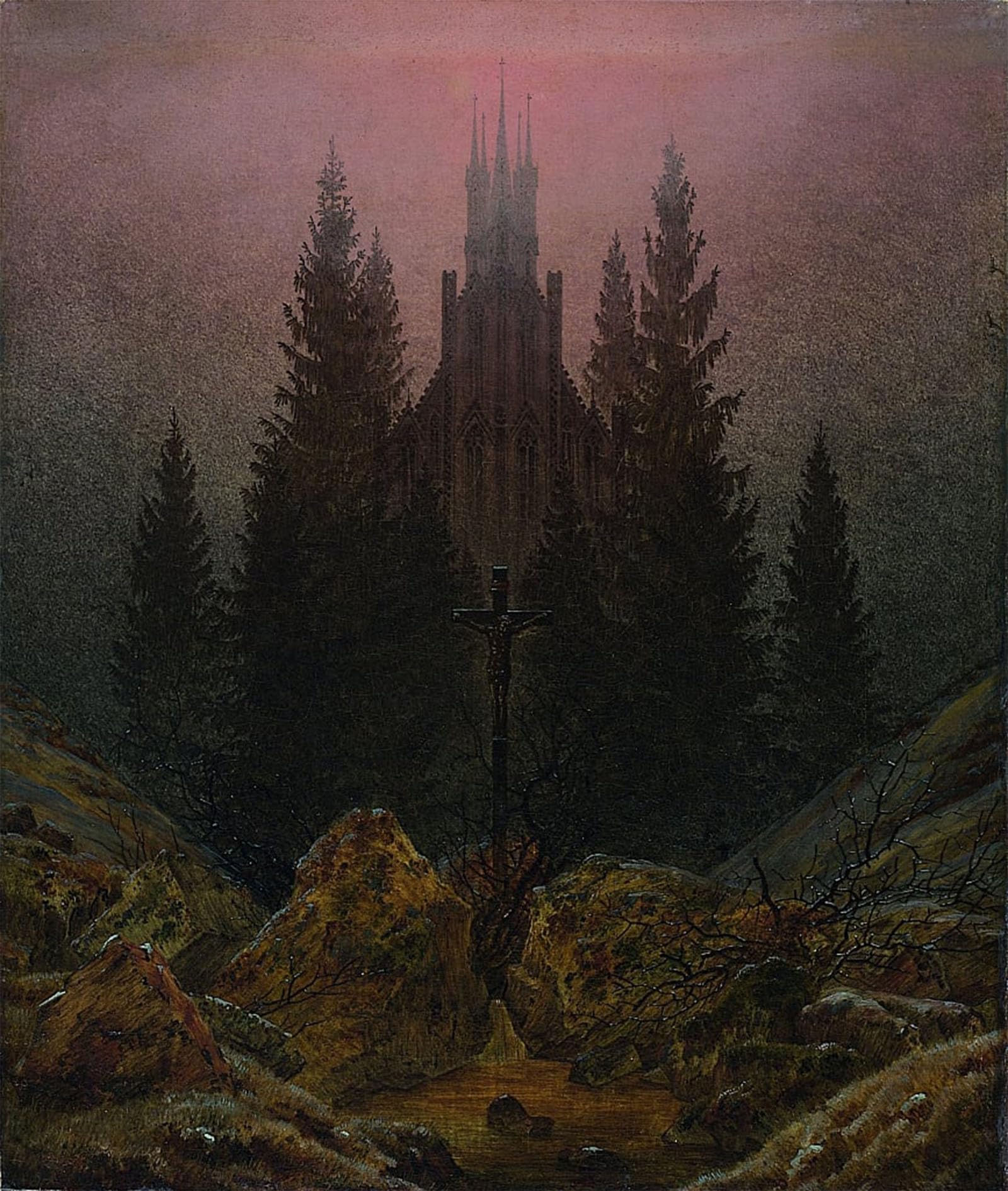 SERENDIPITP Vintage Wall Art Canvas Nordic Poster Canvas Print Picture The cross in the mountains by Caspar David Friedrich Wall Art Poster for Home Decor 60x90cm