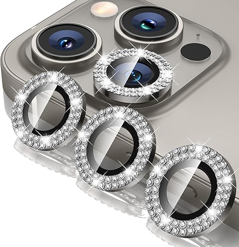 Tensea Protector de lente de cámara para iPhone 15 Pro y iPhone 15 Pro Max, protector de pantalla de vidrio templado, cubierta de cámara, anillo