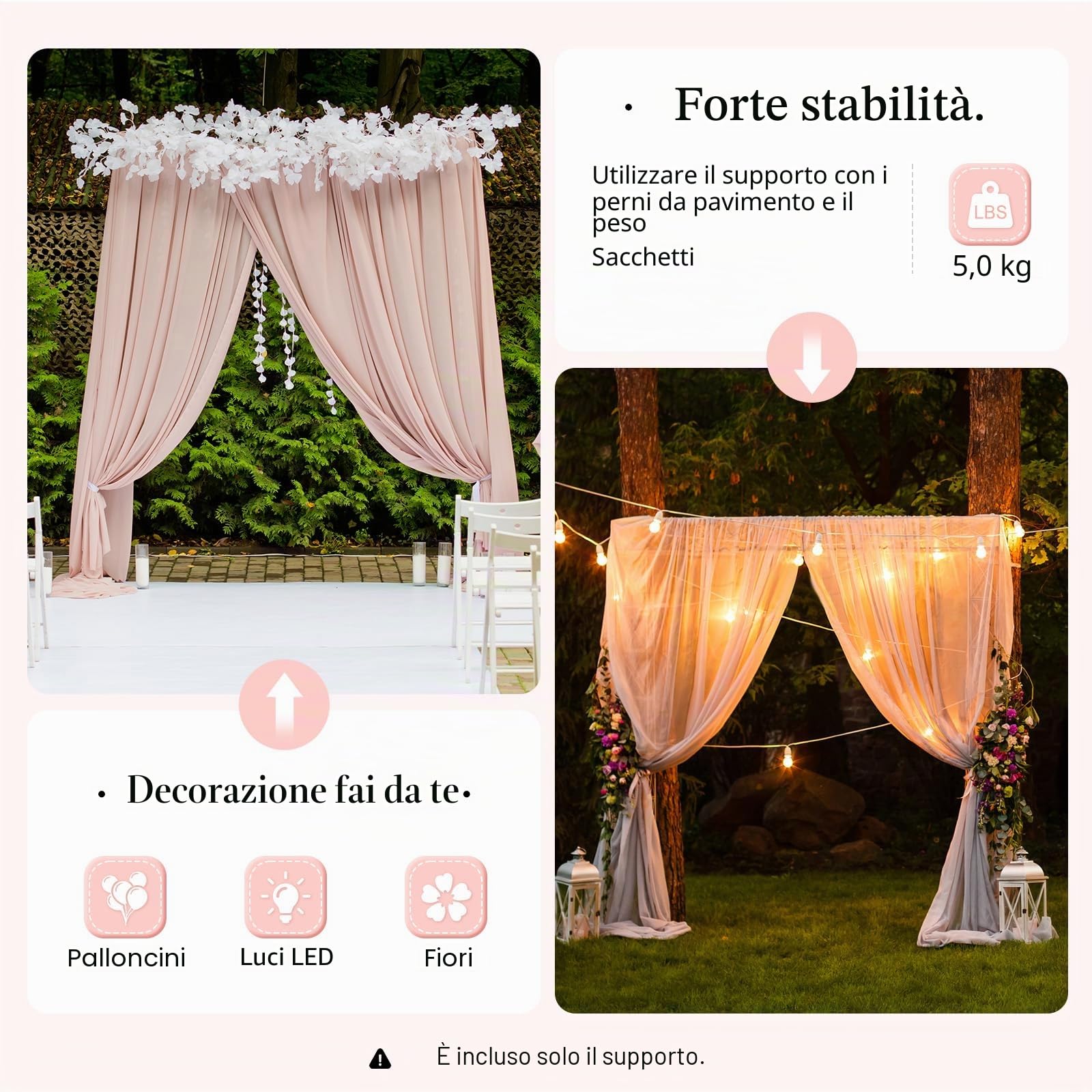 Arco quadrato bianco 2 m x 2 m, per matrimoni, feste di compleanno, banchetti, aperture negozi, feste di laurea