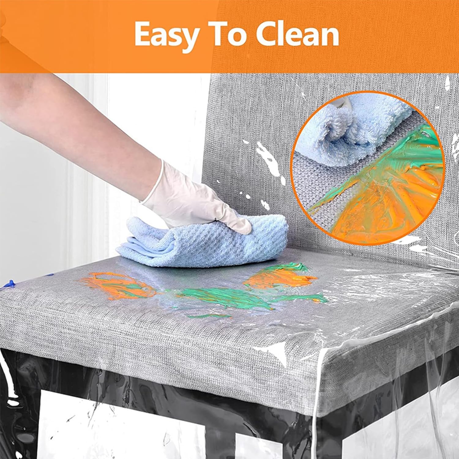 Dining Chair Covers Set of 4 Clear Stain Resistant Plastic Chair Covers Easy to Clean Protectors from Water Dust Pet Claws Kids Scratch Decor.