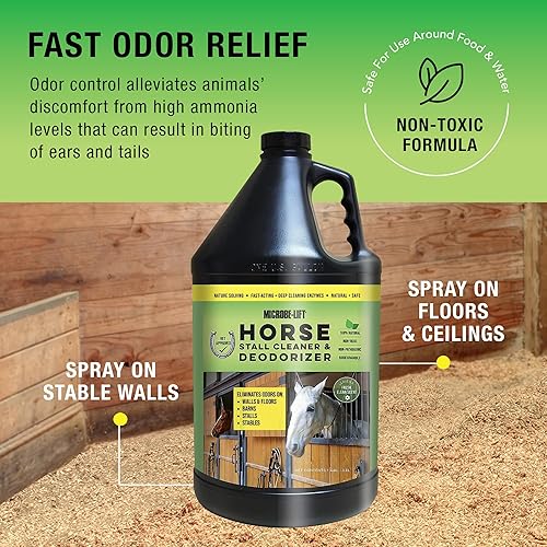 Miniatura 4 de Microbe-Lift Limpiador y desodorante para puestos de caballos, 1 galón, espray concentrado seguro para graneros, establos y áreas de caballos, aroma