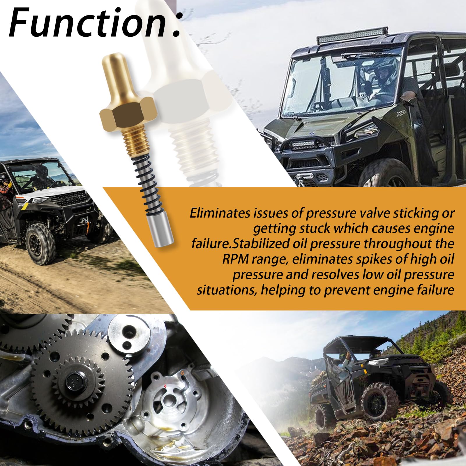 ONEUNIQ Pressure Guard Oil Pressure Relief Valve Compatible With Polaris Ranger, Razor, ATV 700-800 In | Whizz Oil Pressure Relief Valve - Foto 6