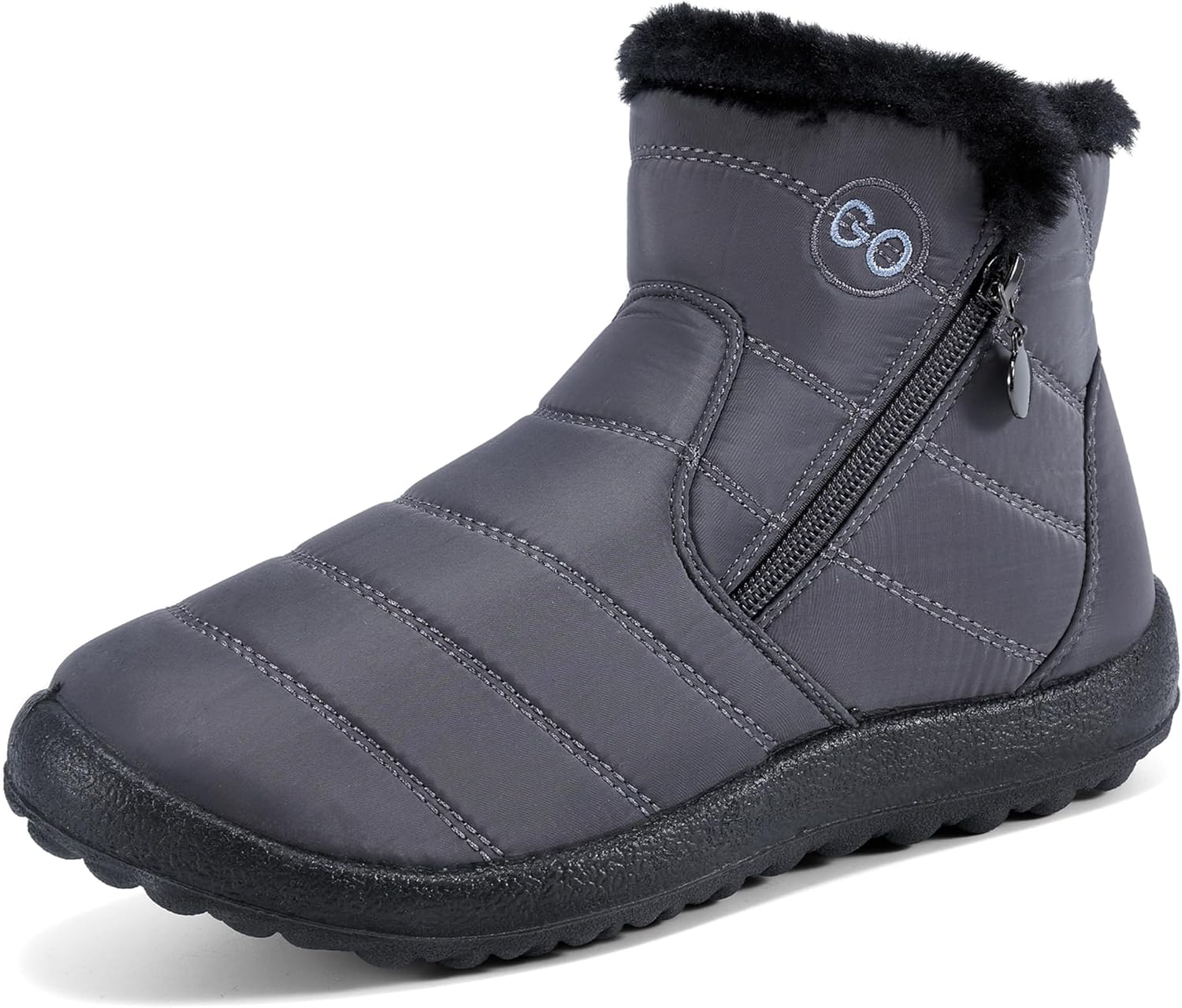 HARENCE Snow Boots for Women Winter Boot with Comfortable Warm Fur Lined Ankle Booties Outdoor Slip On Waterproof Short Boots