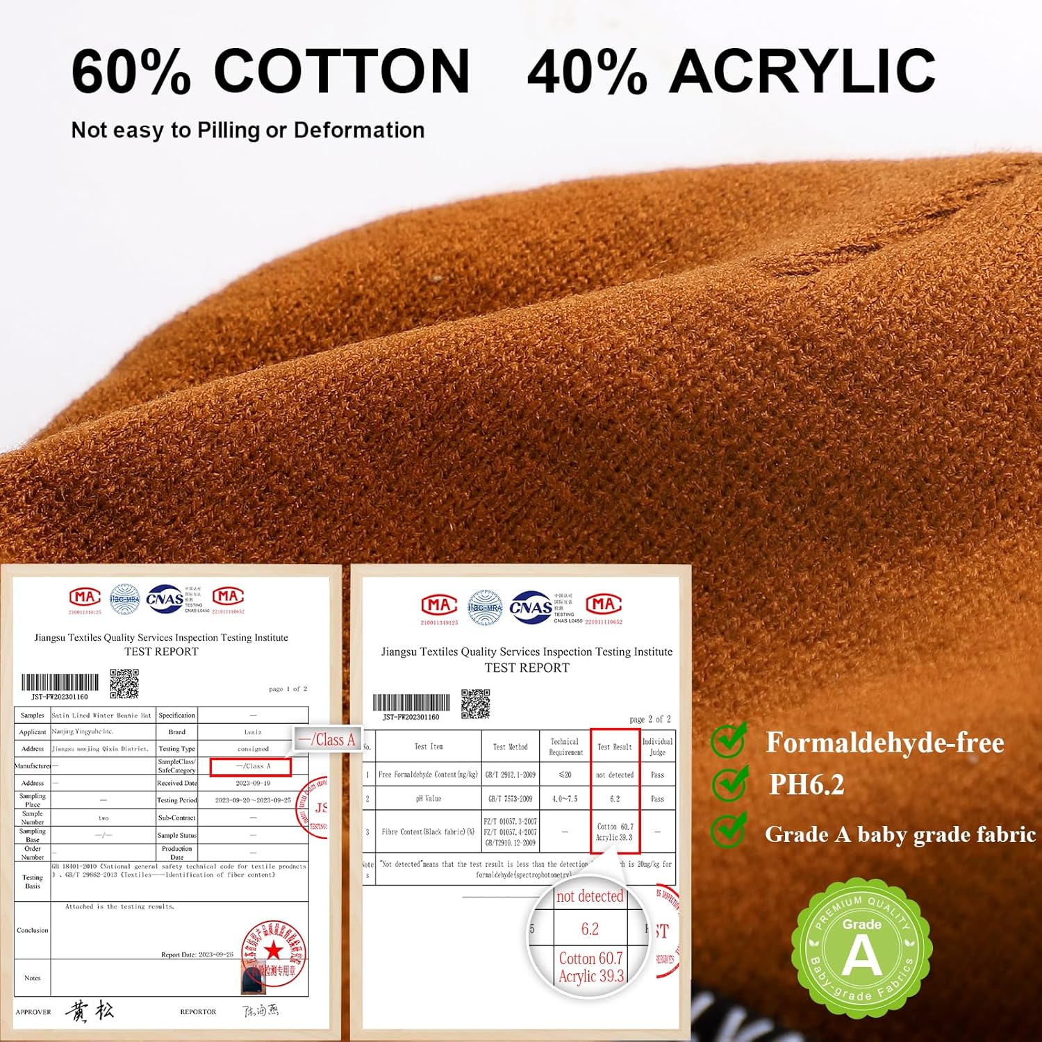 2 Pack Satin Lined Beanie Hats for Men Women Winter Warm Knitted Cuffed Silk Lined Slouchy Skull Cap - Image 2