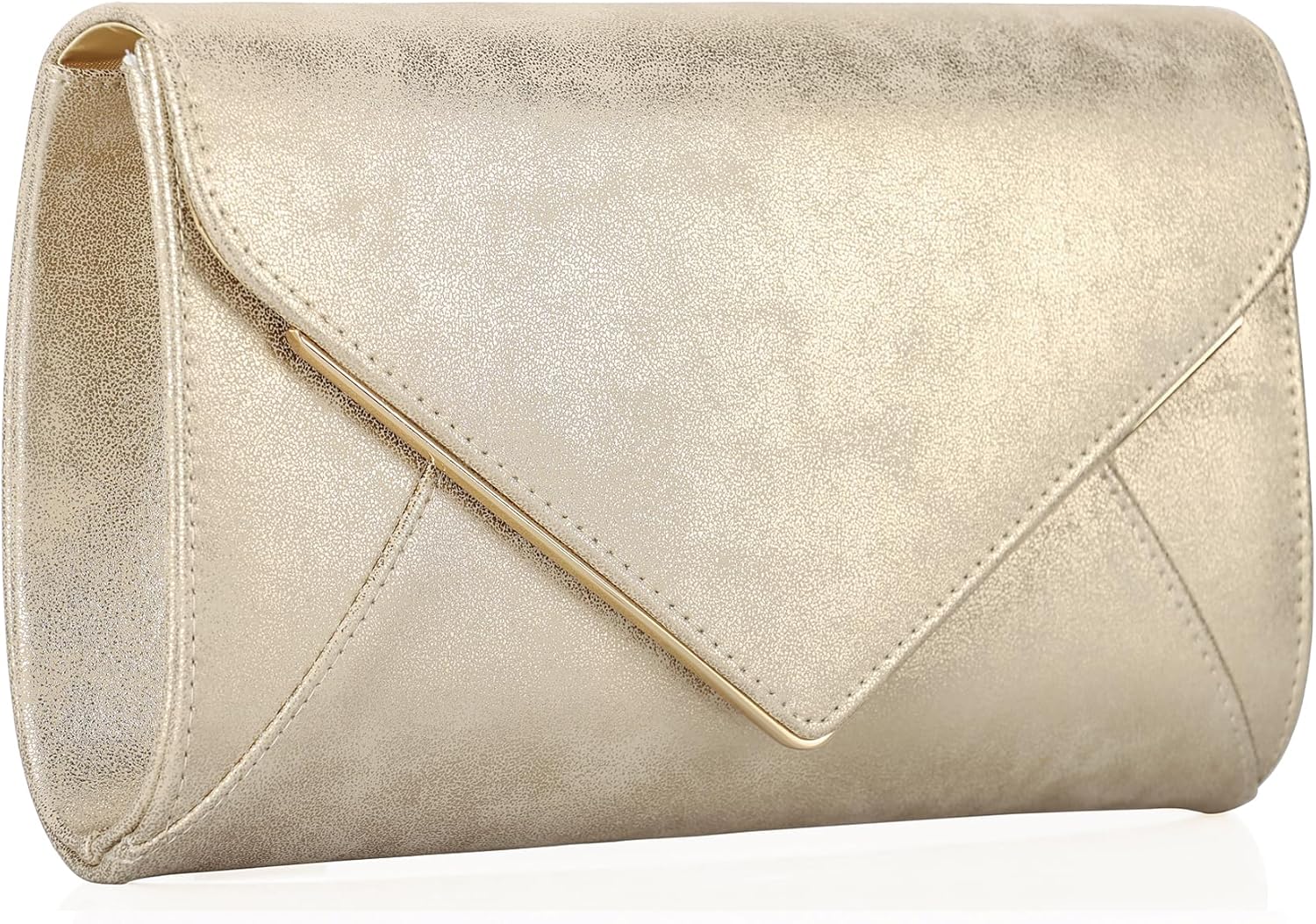 PU Leather Clutch Purses Women Evening Envelope Handbag Prom Wedding Party Foldover Bag - Image 3