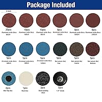 Vista 2 de WORKPRO Juego de 101 discos de lijado, discos de 2 pulgadas con soporte de 1/4 de pulgada, disco de acondicionamiento de superficie para amoladora