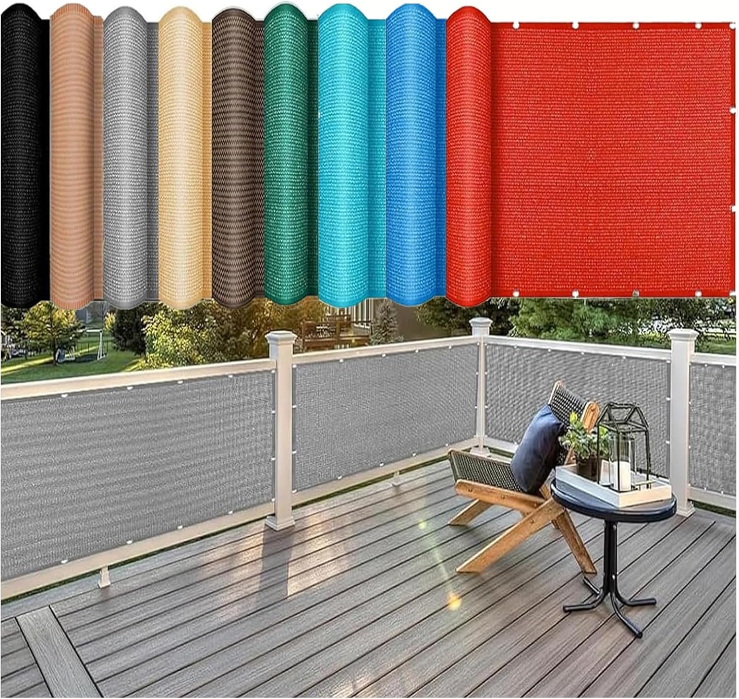 Grigio Rete Ombreggiante HDPE 180g/m² - 90% Protezione UV - Con Occhielli Metallici - Per Giardino, Serra, Balcone e Recinzioni (1mx6m, Personalizzabile)