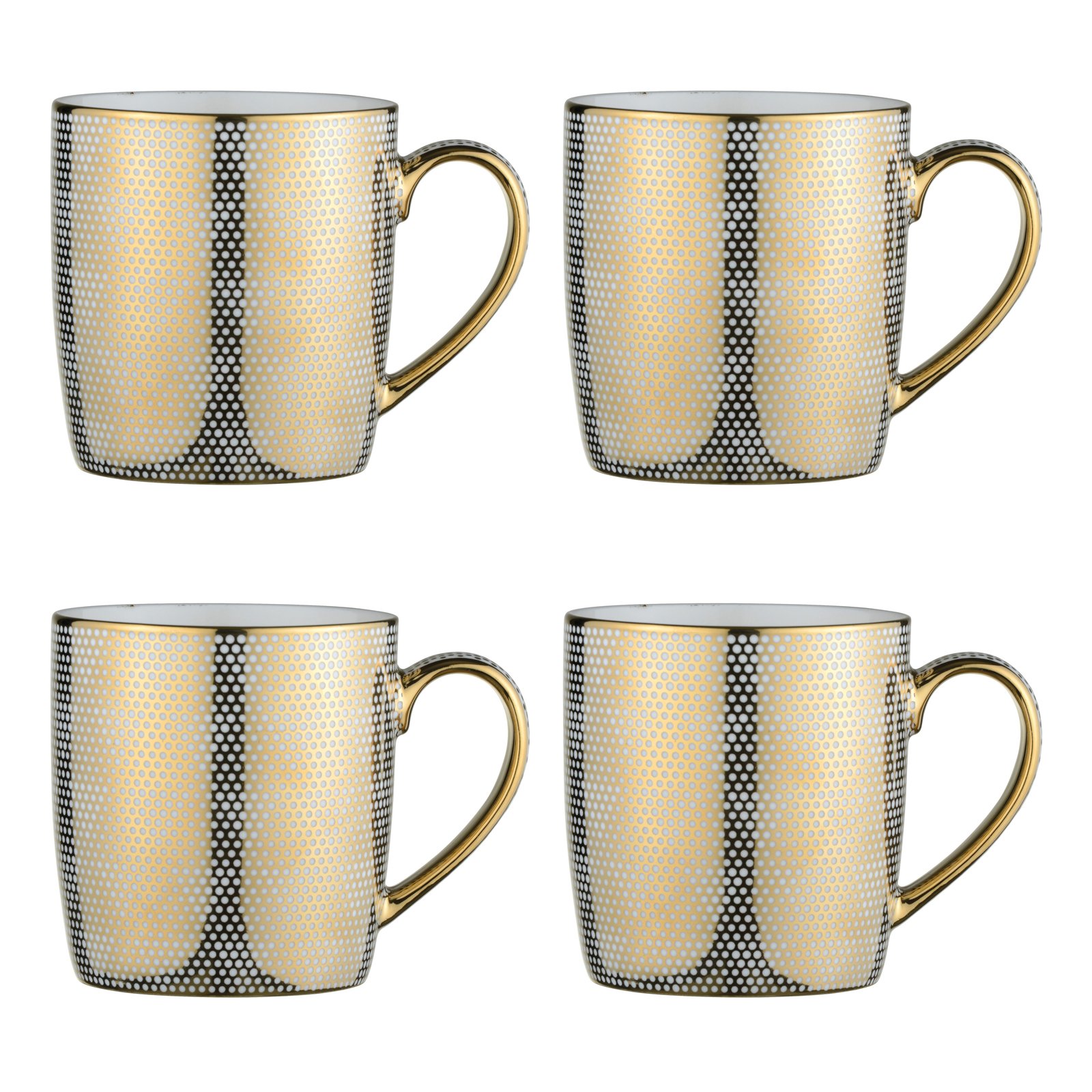 BIA Dots Mugs Gold, 400ml (13oz), Set of 4