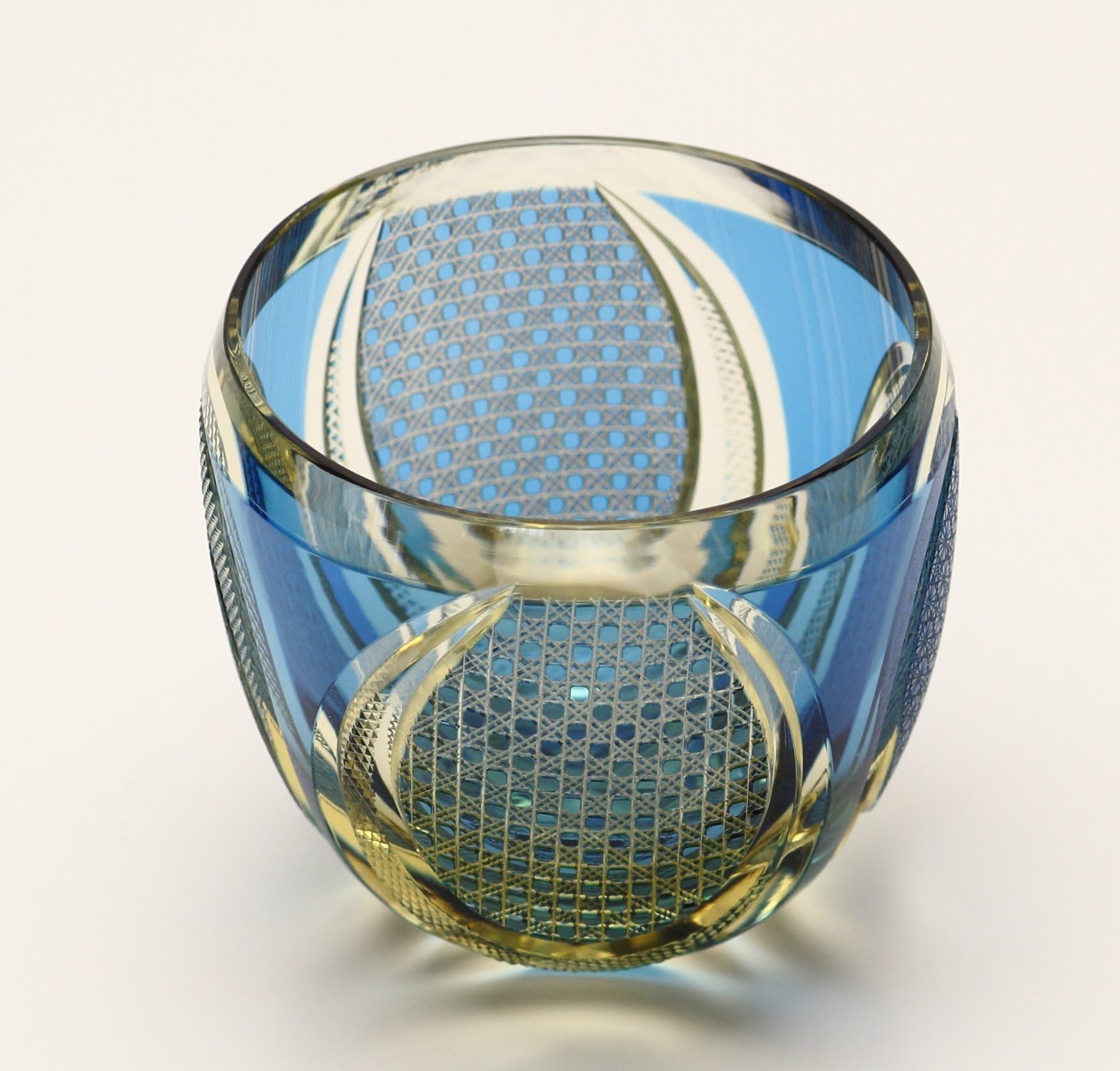 Edo Kiriko Old Fashioned Glass (Rock Glass): Blue