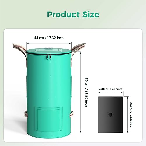 Miniatura 2 de Bolsa de basura reutilizable para jardín  Bolsa de césped reutilizable gruesa transpirable de 32 galones, con 4 asas para un fácil movimiento y