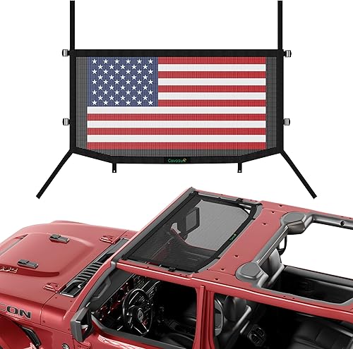 Parasol para Jeep Wrangler JL & JLU (2018-2023) de 2 puertas y 4 puertas frontales, conveniente parasol de malla con correas fuertes para Jeep JL disponible en Yaxa Costa Rica