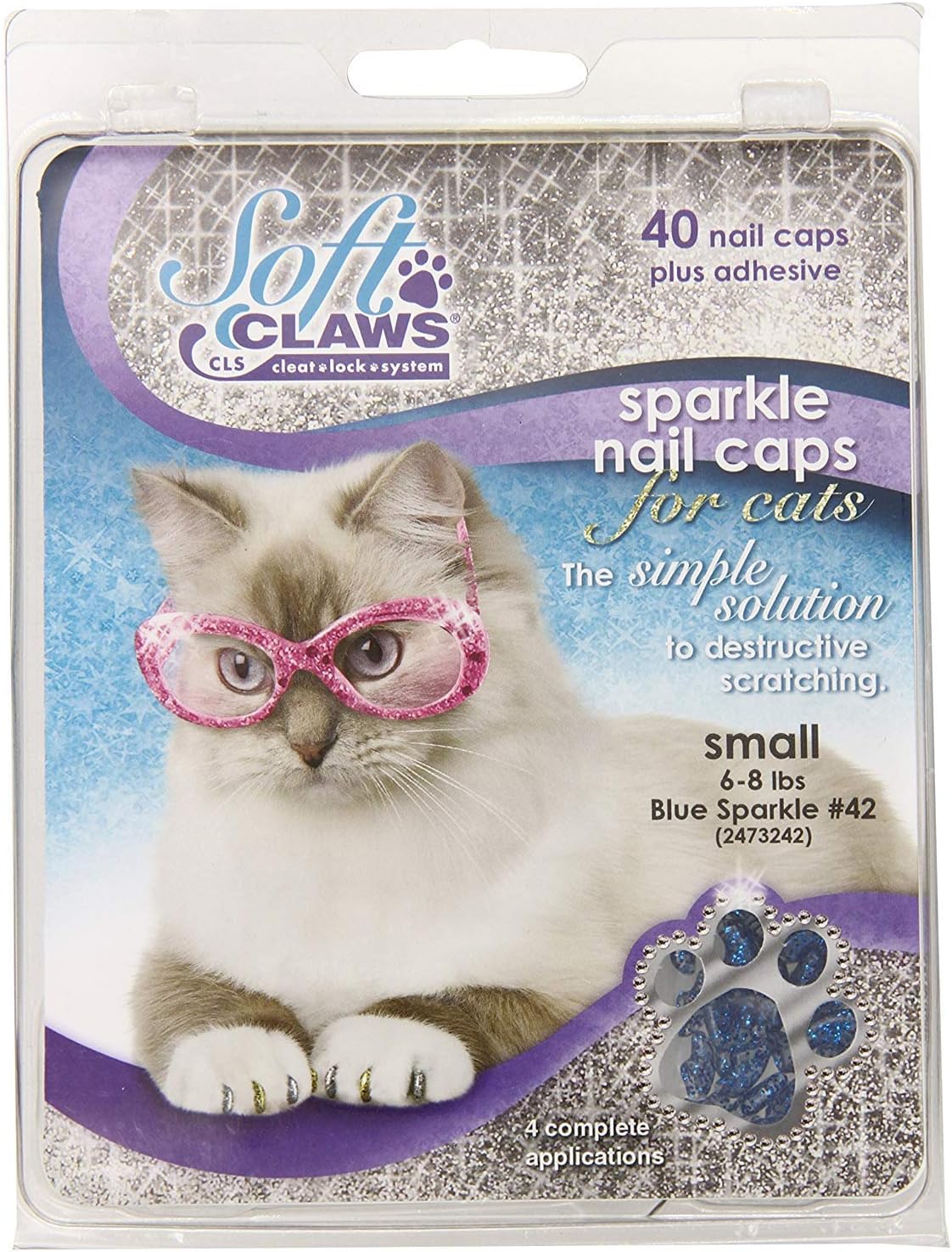 Feline Soft Claw Nail Caps S Blu Sprk