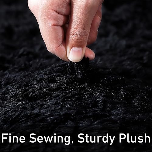 Miniatura 4 de CRUGZ Alfombra de área beige de teñido anudado de 4 x 6 pies, alfombra beige ultrasuave para sala de estar de 4 x 6 pies, alfombra lanuda y