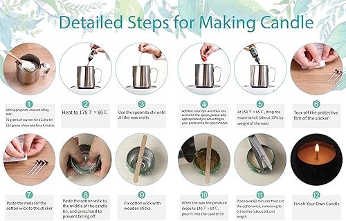 Miniatura 6 de Ahyiyou Latas de velas de Navidad, 28 unidades, 28 colores, 2.2 onzas, recipientes redondos con tapas, mechas para velas, soporte para mechas,