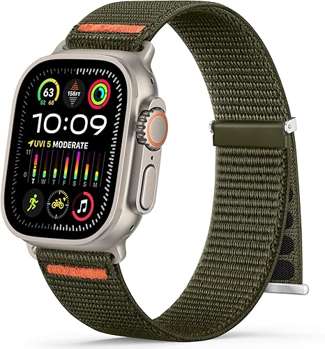 OHOTLOVE Correa de nailon compatible con Apple Watch Band de 1.496 pulgadas, 1.575 pulgadas, 1.614 pulgadas, 1.654 pulgadas, 1.732 pulgadas, 1.772