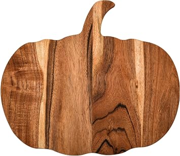 Halloween Pumpkin Shaped Wood Cutting Board for kitchen Decoration, Gothic Cutting Boards with Handle, Charcuterie Wooden Boards, Serving Platter Pumpkin Board 12"L x 13"W