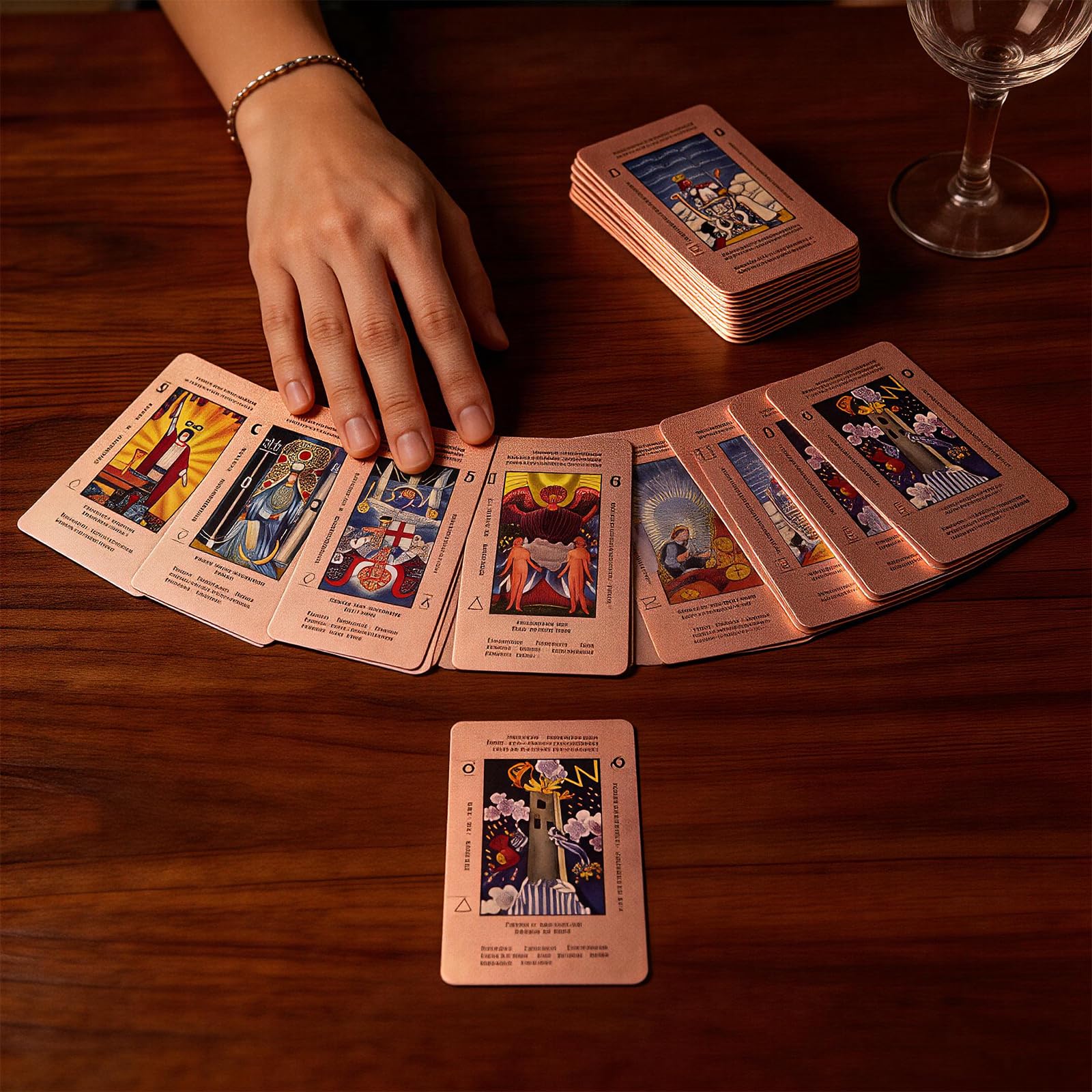 78PCS Rose Gold Tarot Cards, Pink Tarot Cards for Beginners with Guidebook Tarots Card Deck with Meanings on Them - Image 4
