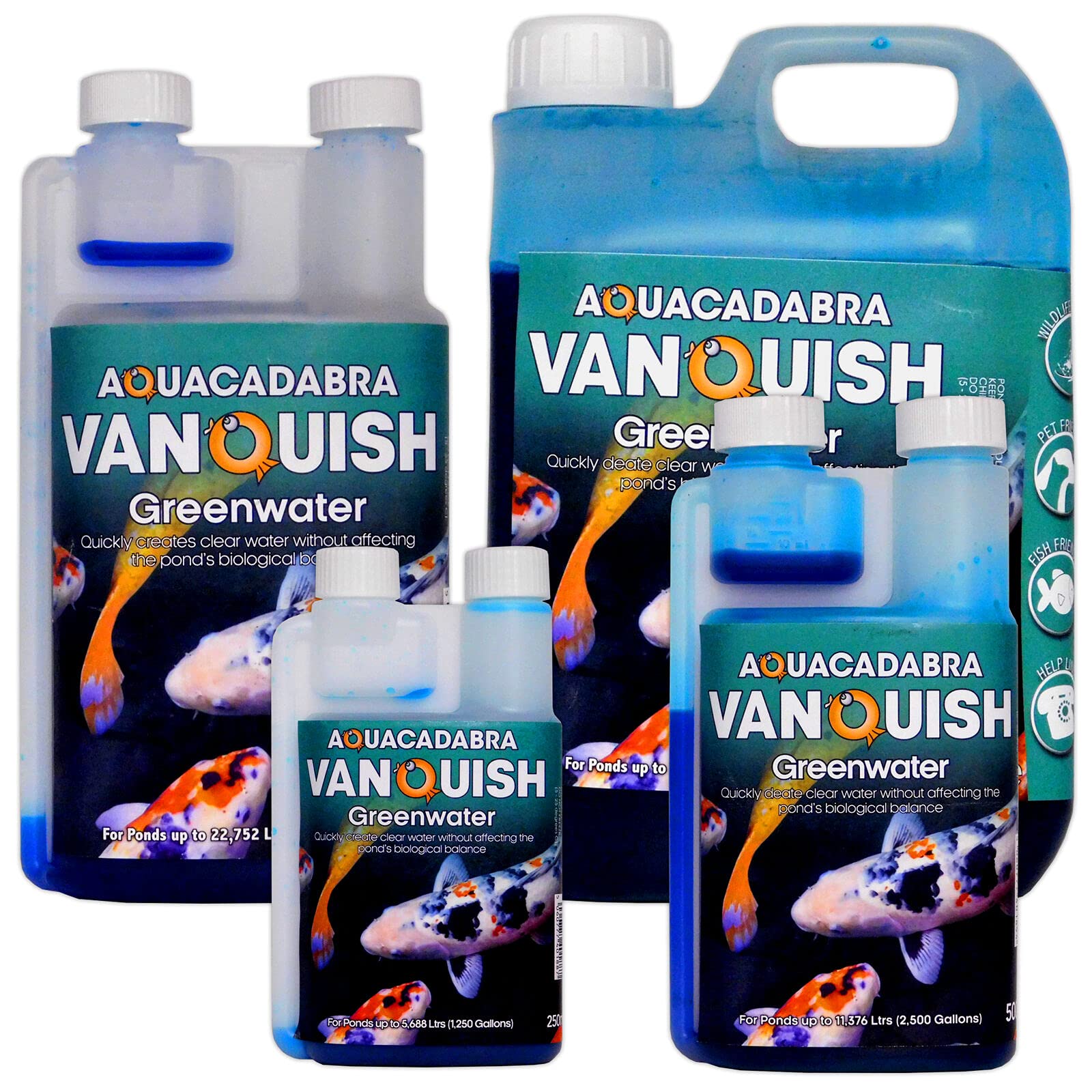Aquacadabra Vanquish Greenwater Pond Treatment – Fast Acting Algae Remover for Clear Water – Safe for Fish & Plants – Maintains Biological Balance 1L