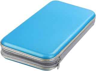 Jinberry 80 Capacity Portable Plastic Disc CD/VCD/DVD Storage Case Wallets with Booklets/Disc Organizer Bags - Sky Blue