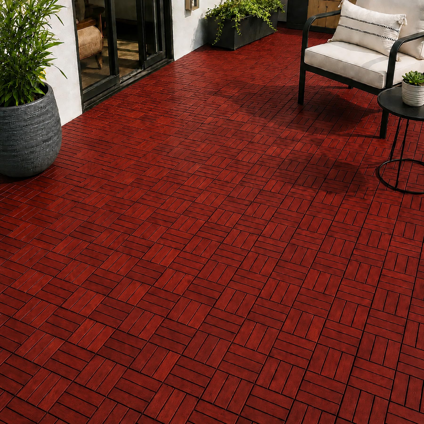 Amazon.com: 3rd Street Inn Acacia Wood Interlocking Deck Tiles