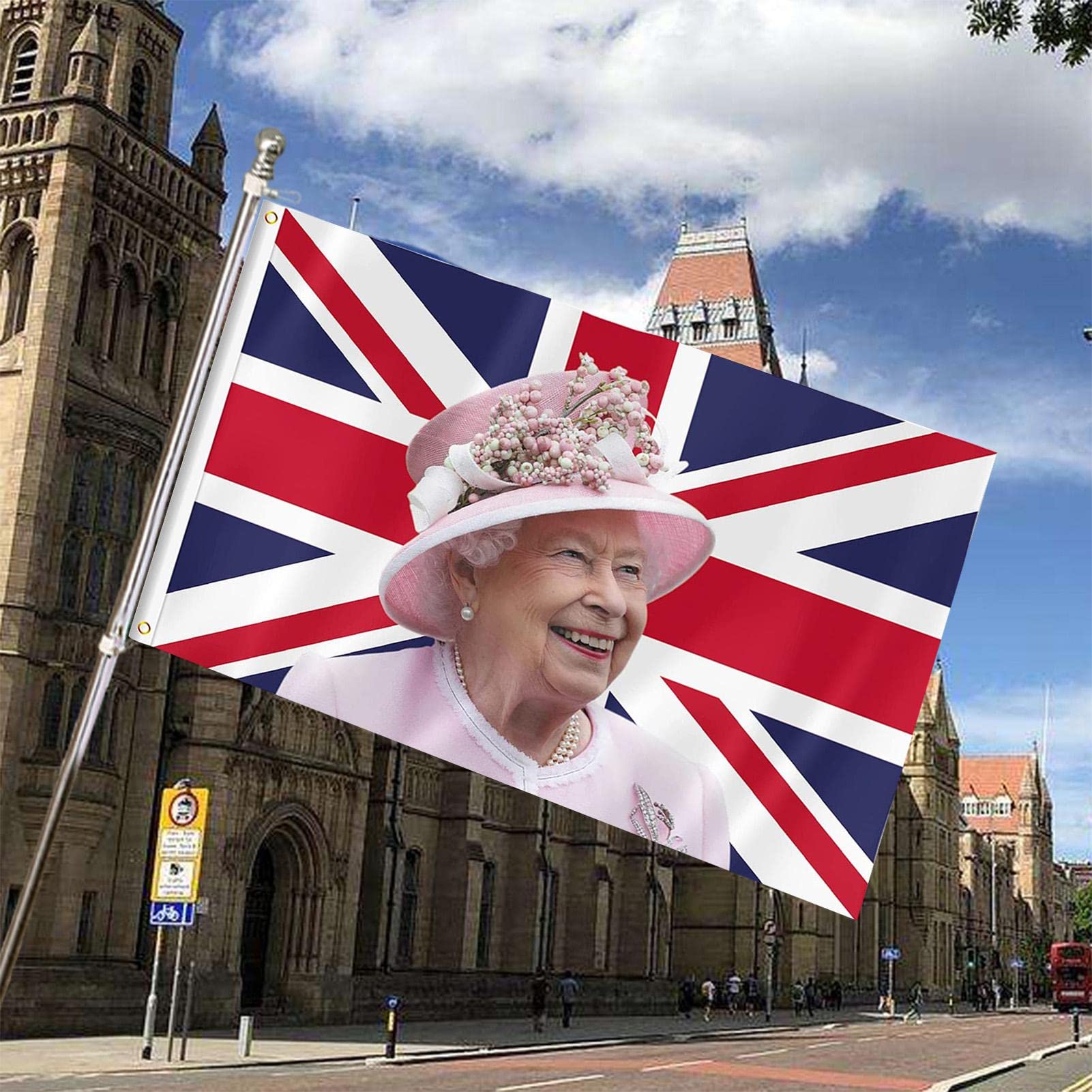 Amazon.co.jp: Elizabeth II Queens Flag- 2022 Union Jack Flag