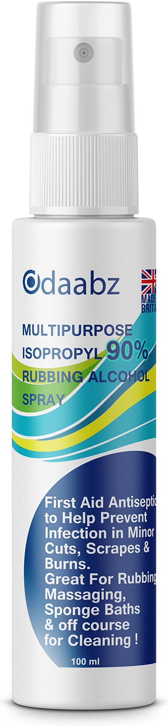 New 2020 Spray Bottle Isopropyl Rubbing Alcohol 90% Multipurpose First Aid Antiseptic Infection Preventor Massaging & Sponge Baths & All Over Cleaner (100 ml)