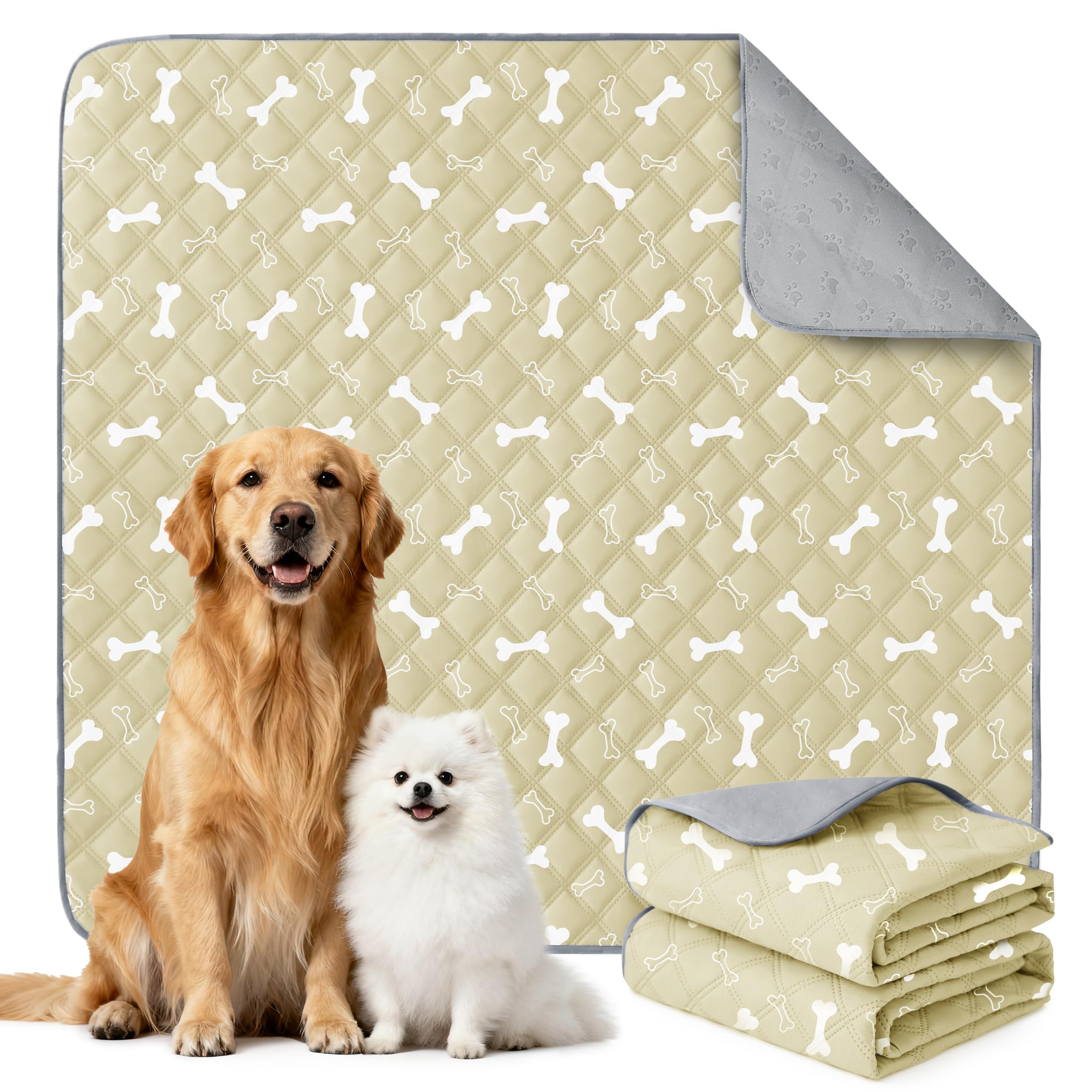 Eterish Washable Pee Pads for Dogs Extra Large 48'' x 60'' 2 Pack
