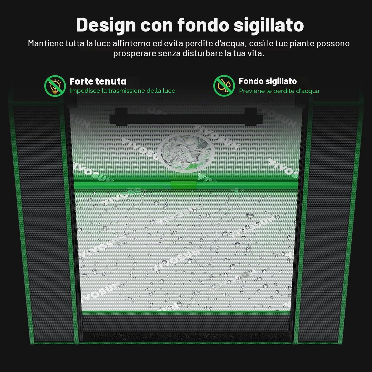 VIVOSUN Piccola Tenda daColtivazione per Aerogarden,Sistema di Coltivazione Idroponica, 50x36x54cm, Altamente Riflettente, in mylar, con finestra di Ventilazione