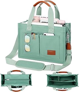 KKXIU KKXIU Large Canvas Tote Bag for Women with Zipper and Compartments Crossbody Work Bible Messenger Purse Bag With Pockets