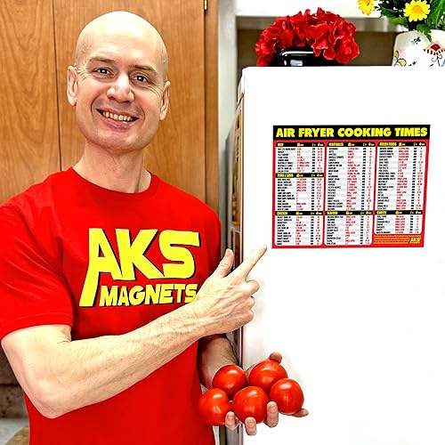 Miniatura 2 de Hoja de trucos magnética para freidora de aire, impresión grande, accesorio para freidora de aire, fácil de leer, imán de tabla de tiempos de