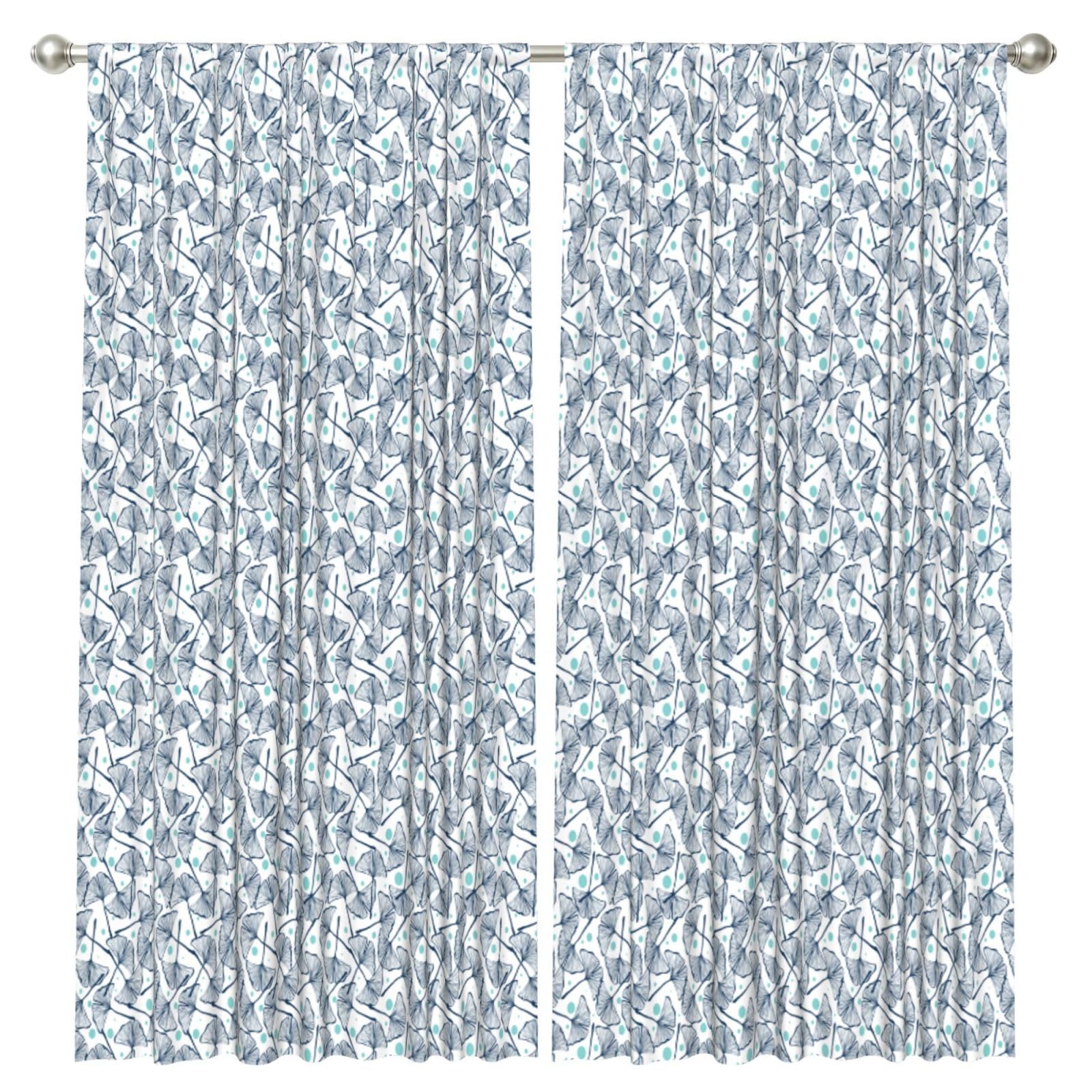 InOmak Gingko Biloba, 2 Panels Window Curtains 52 x 84 Inch Blackout Curtains for Living Room Bedroom